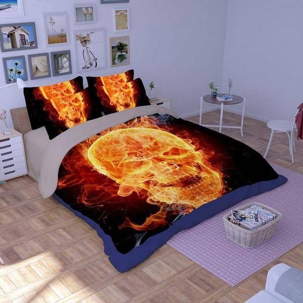 flame Skull Design Comforter
