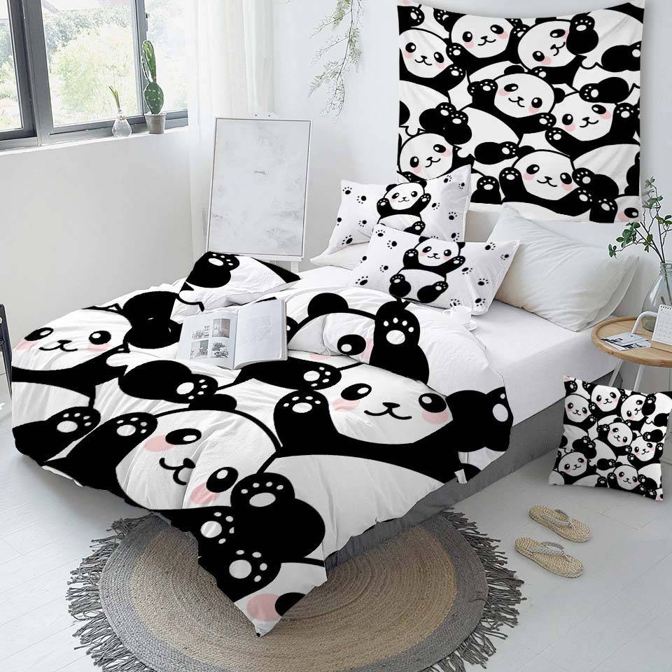 Kid S Sleeping Panda Cotton Bedding Set, Panda Twin Bedding Set