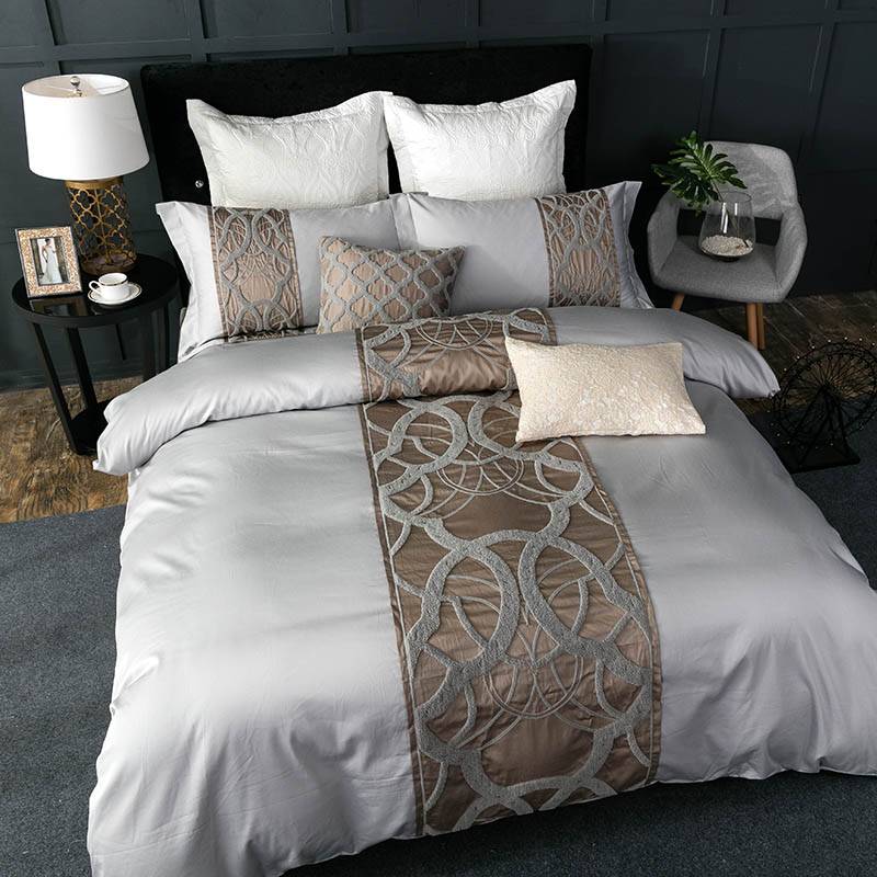 Virginia Embroidery Duvet Bed Set, Greek Style Duvet Cover