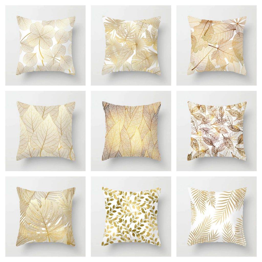 Gold Throw Pillows Cover