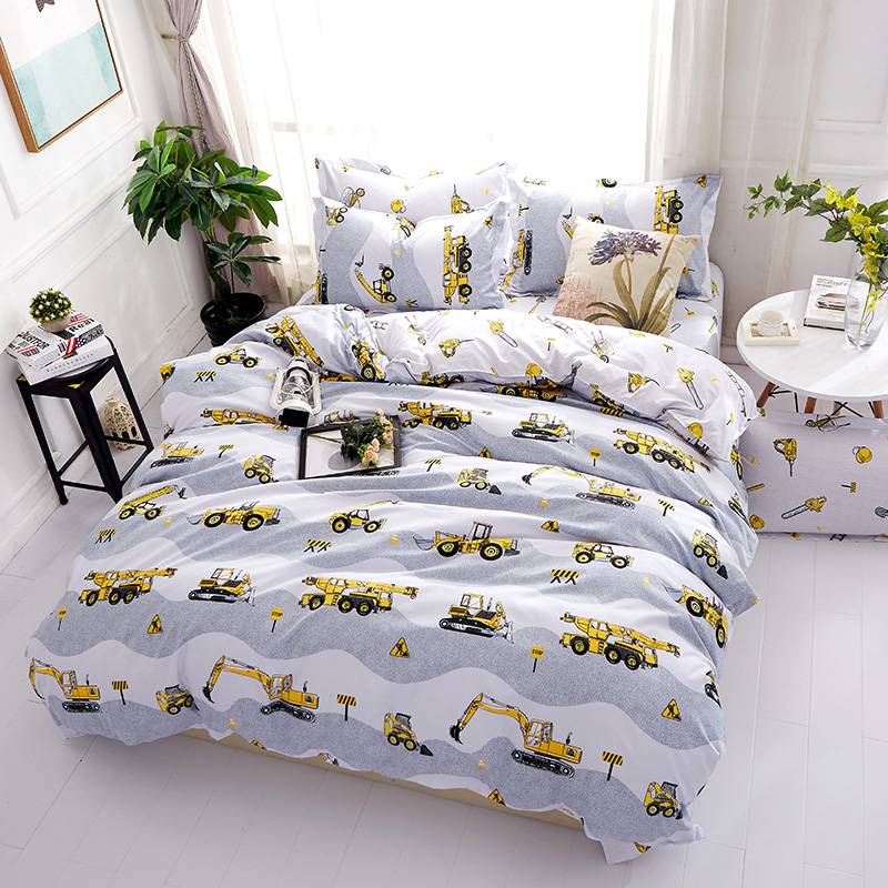 Boy S Yellow Cars Bedding Set