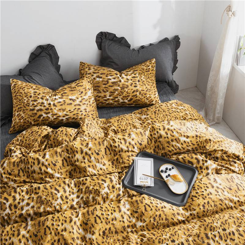 3Pcs Leopard Pattern 100 Cotton Bedding Set