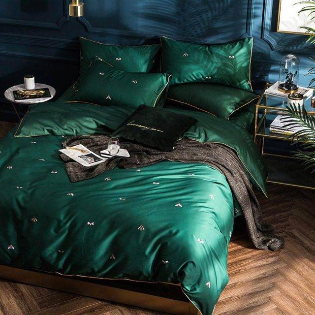 Emerald Green Forest Duvet Cover, Emerald Green King Bed Sheets